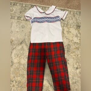 Toddler Boy Christmas Smocking outfit